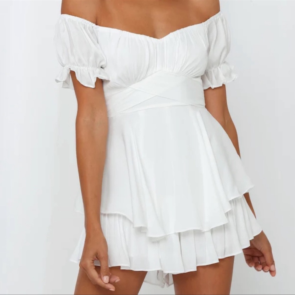 Hello Molly White Romper